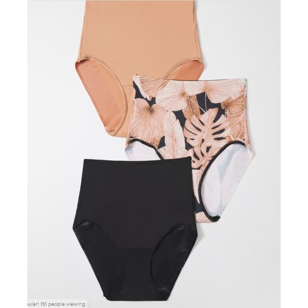 NEW‎ SOMA Vanishing Tummy Edge XS High Leg Panty High-Waist Brief 3 Pairs